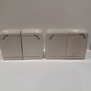 Vintage White Ceramic Spice Containers